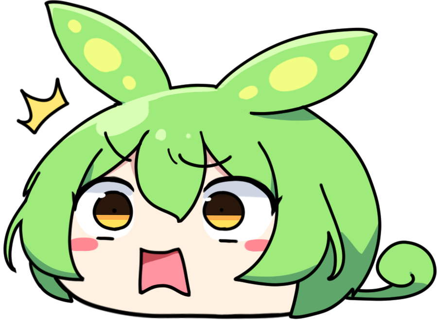 驚いた表情のずんだもん